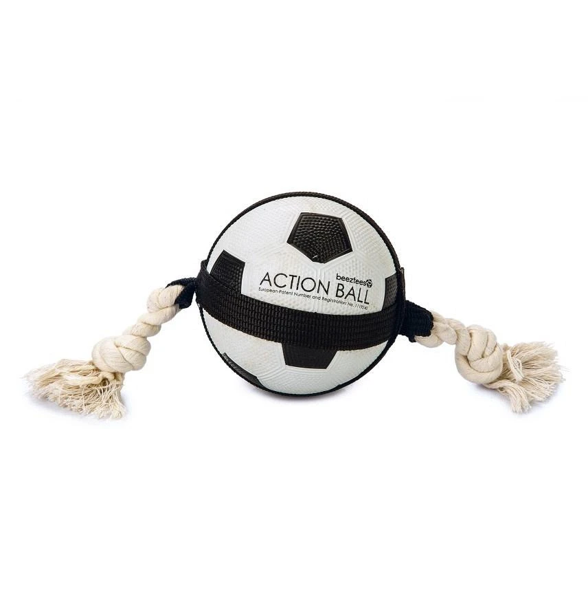 Beeztees Action Voetbal Met Touw 12,5 Cm 1 Beeztees Action Voetbal Met Touw 12,5 Cm