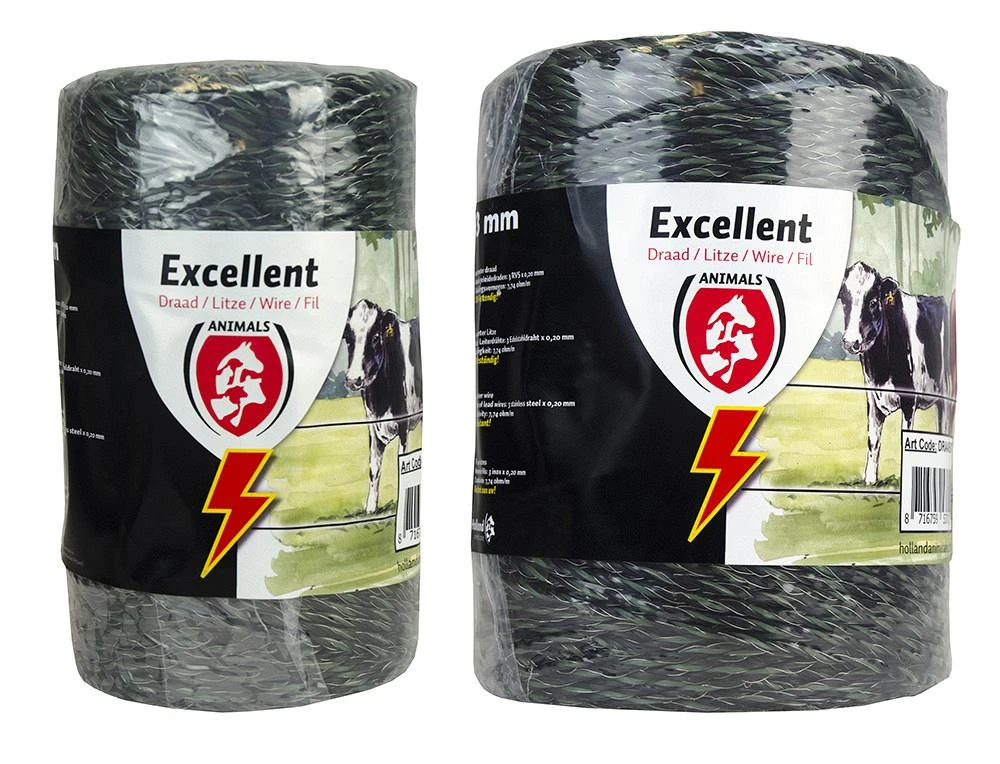 Draad Excellent 200 M Zwart / Groen 1 Draad Excellent 200 M Zwart / Groen