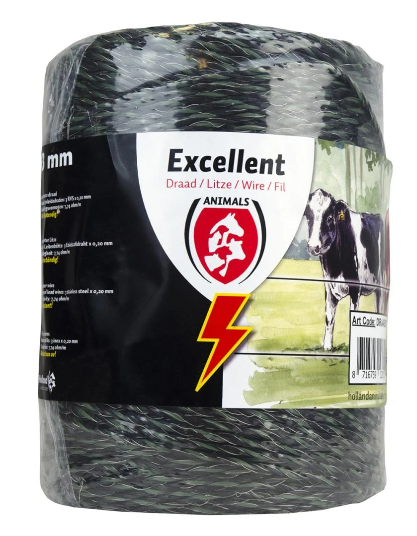 Draad Excellent 400 M Zwart / Groen 1 Draad Excellent 400 M Zwart / Groen