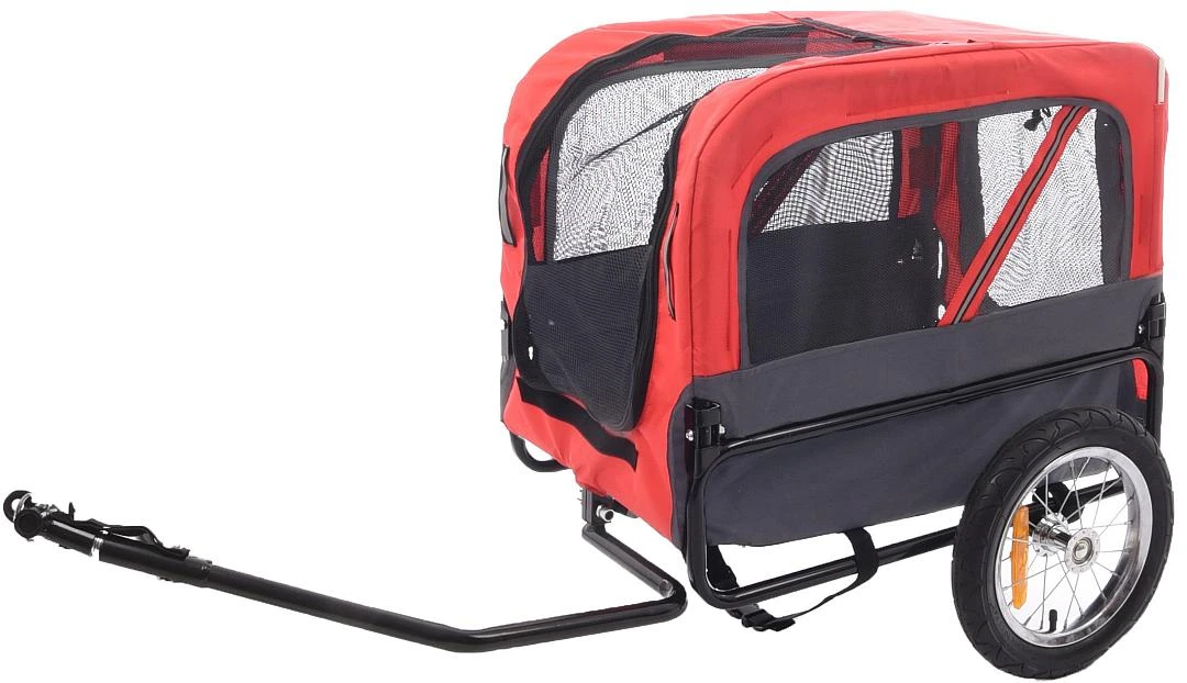 Flamingo Hondenfietskar Doggy Liner Romero Rood/grijs 1 Flamingo Hondenfietskar Doggy Liner Romero Rood/grijs