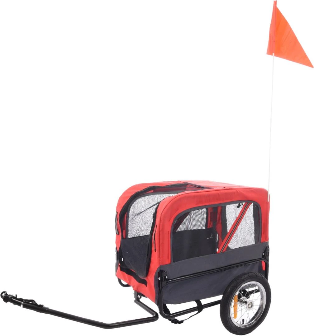 Flamingo Hondenfietskar Doggy Liner Romero Rood/grijs 2 Flamingo Hondenfietskar Doggy Liner Romero Rood/grijs - Afbeelding 2