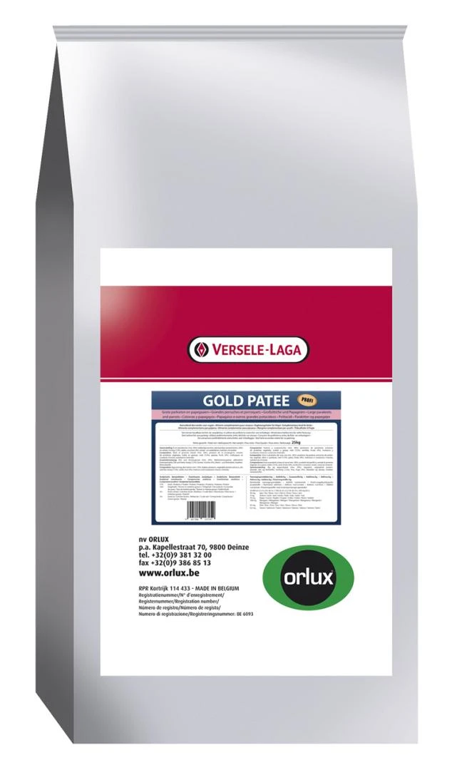 Versele-Laga Orlux - PROFI Gold Patee Grote Parkieten & Papegaaien 25 Kg 1 Versele-Laga Orlux - PROFI Gold Patee Grote Parkieten & Papegaaien 25 Kg