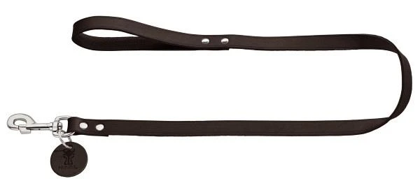 Hunter Rundleder Hondenlijn Donkerbruin 1 Hunter Rundleder Hondenlijn Donkerbruin