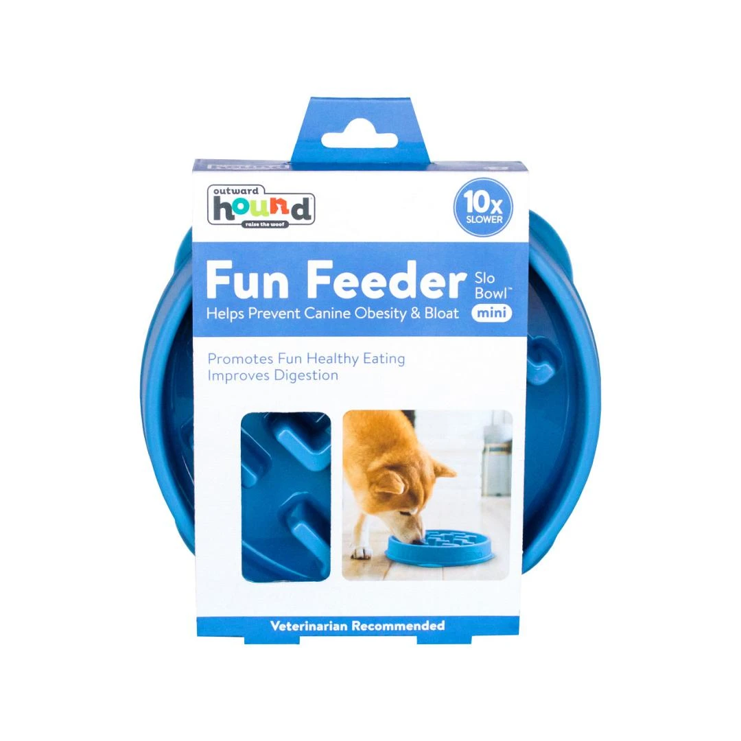 Outward Hound Slo-Bowl Fun Feeder Notch Blauw 2 Outward Hound Slo-Bowl Fun Feeder Notch Blauw - Afbeelding 2
