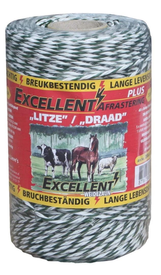 Draad Excellent Plus 200 M Wit / Groen 1 Draad Excellent Plus 200 M Wit / Groen