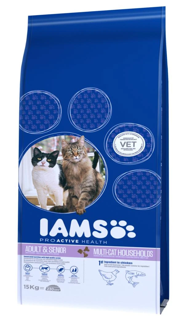 IAMS Kattenvoer Adult & Senior Multi-Cat Household 15 Kg 1 IAMS Kattenvoer Adult & Senior Multi-Cat Household 15 Kg