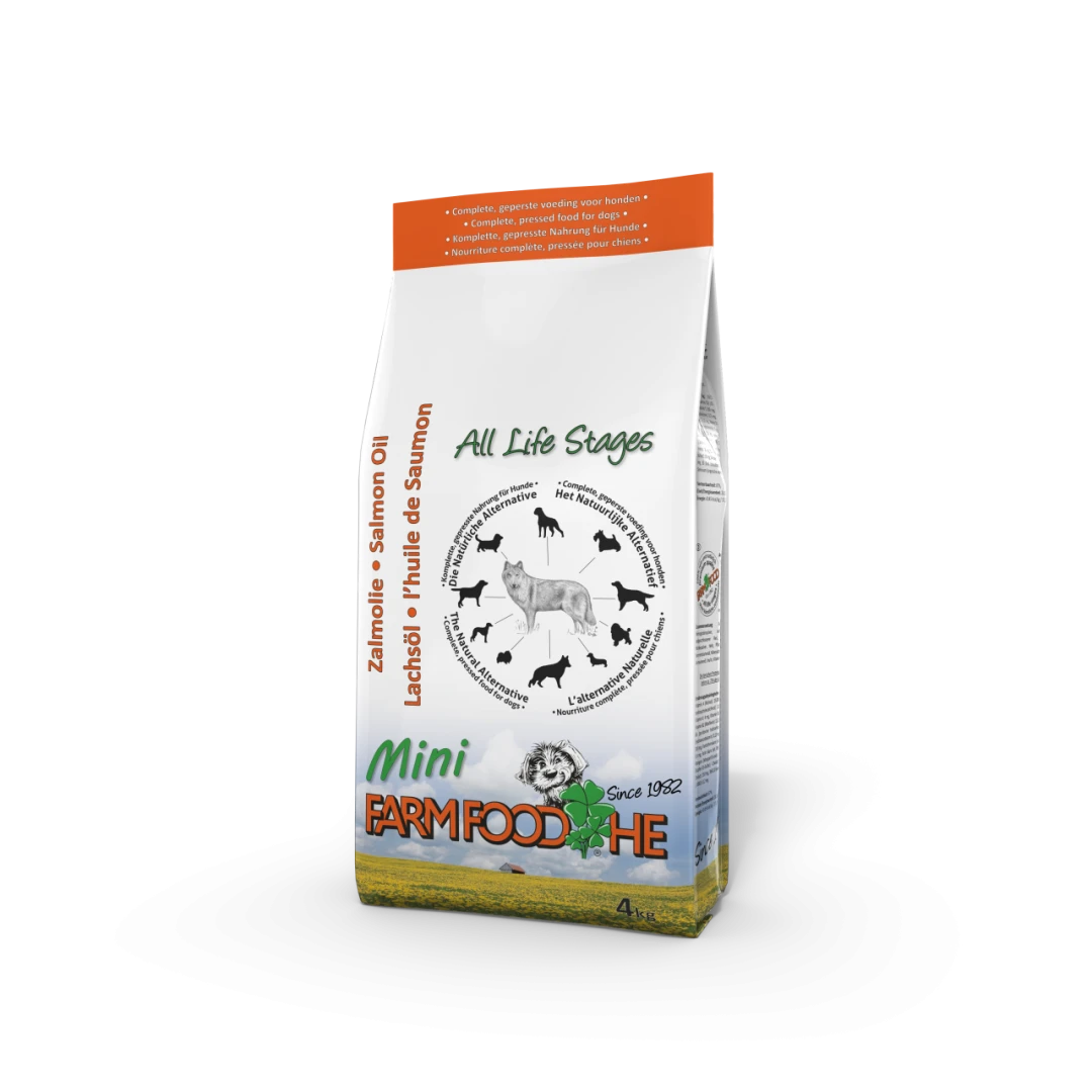 Farm Food Hondenvoer HE Zalmolie Mini 4 Kg 1 Farm Food Hondenvoer HE Zalmolie Mini 4 Kg