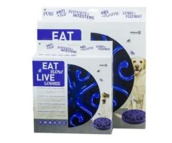 Eat Slow Live Longer Voerbak Original Blue -Beste Dierenwinkel EATS002 003