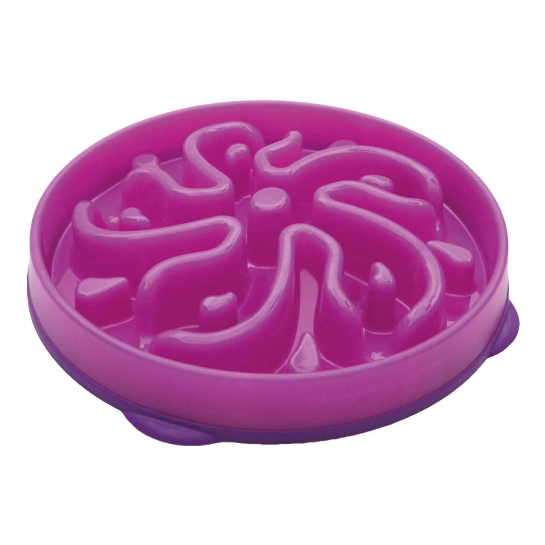 Outward Hound Slo-Bowl Fun Feeder Paars 1 Outward Hound Slo-Bowl Fun Feeder Paars