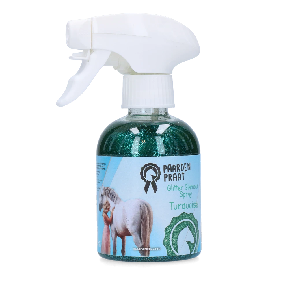 Paardenpraat Glitter Glamour Spray Turquoise 250 Ml 1 Paardenpraat Glitter Glamour Spray Turquoise 250 Ml